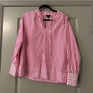 hot pink & white striped Jcrew blouse